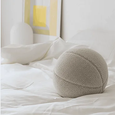 Ballo, Dekoratif Top Kırlent, Yastık, Çap 25 cm, Bej Renk - 2