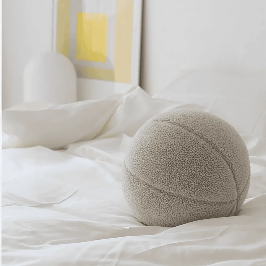 Ballo, Dekoratif Top Kırlent, Yastık, Çap 25 cm, Bej Renk - 2