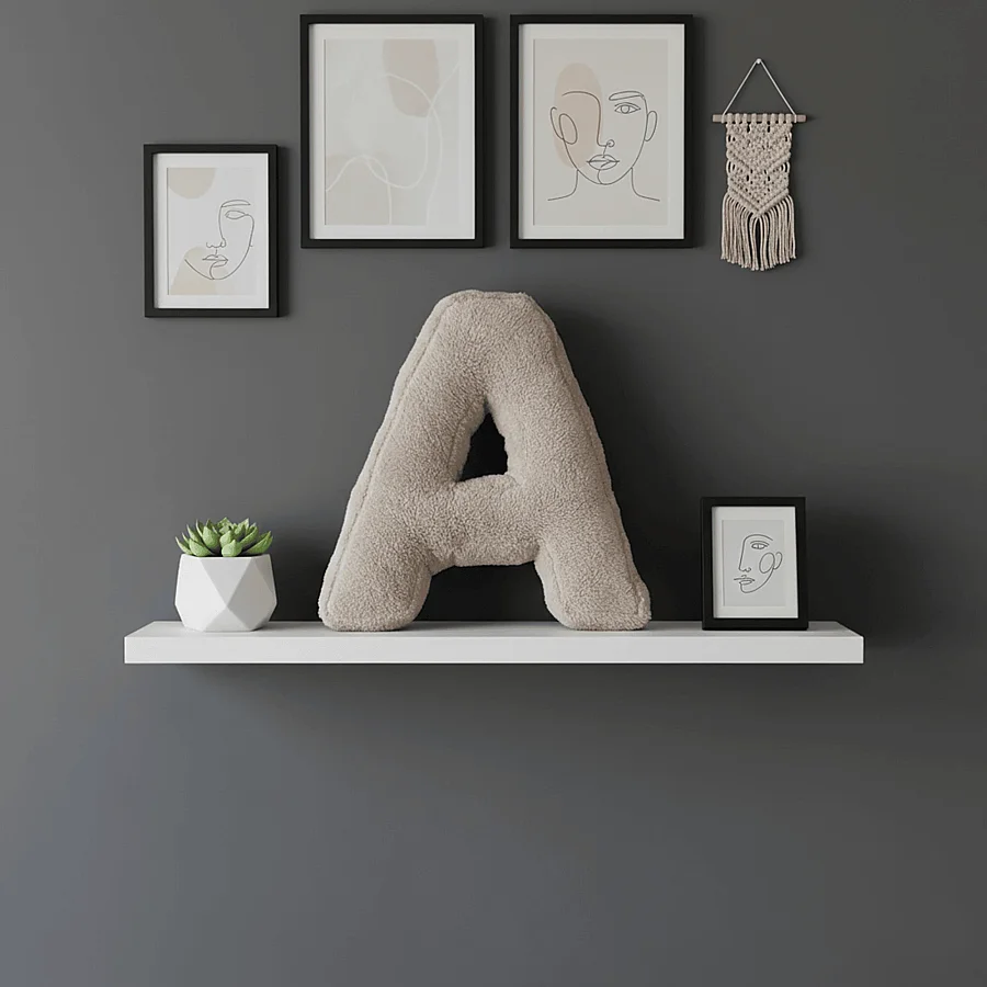 Litera, A Harfi, Yastık, Kırlent, Elyaf Dolgulu, Welsoft Kumaş, 40 Cm - 6