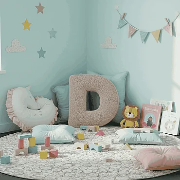 Litera, D Harfi, Yastık, Kırlent, Elyaf Dolgulu, Welsoft Kumaş, 40 Cm - 5