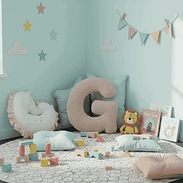 Litera, G Harfi, Yastık, Kırlent, Elyaf Dolgulu, Welsoft Kumaş, 40 Cm - 5