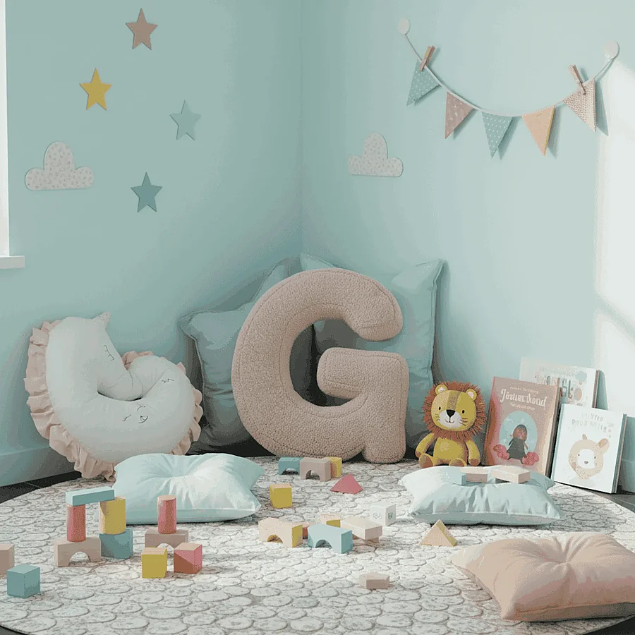 Litera, G Harfi, Yastık, Kırlent, Elyaf Dolgulu, Welsoft Kumaş, 40 Cm - 5