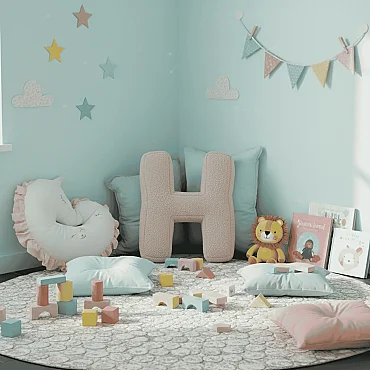 Litera, H Harfi, Yastık, Kırlent, Elyaf Dolgulu, Welsoft Kumaş, 40 Cm - 5