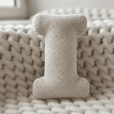 Litera, I Harfi, Yastık, Kırlent, Elyaf Dolgulu, Welsoft Kumaş, 40 Cm - 1