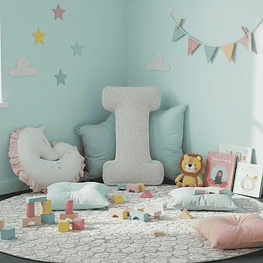 Litera, I Harfi, Yastık, Kırlent, Elyaf Dolgulu, Welsoft Kumaş, 40 Cm - 5
