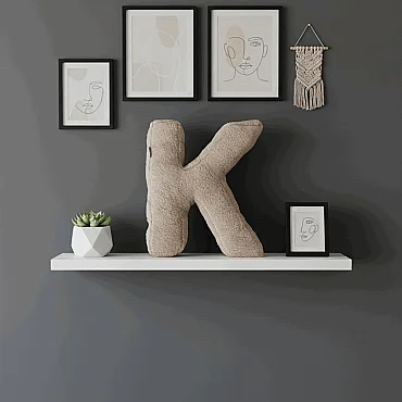 Litera, K Harfi, Yastık, Kırlent, Elyaf Dolgulu, Welsoft Kumaş, 40 Cm - 6