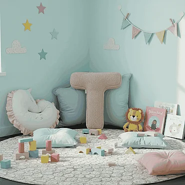 Litera, T Harfi, Yastık, Kırlent, Elyaf Dolgulu, Welsoft Kumaş, 40 Cm - 5