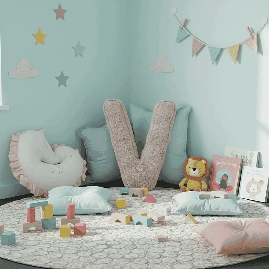Litera, V Harfi, Yastık, Kırlent, Elyaf Dolgulu, Welsoft Kumaş, 40 Cm - 5