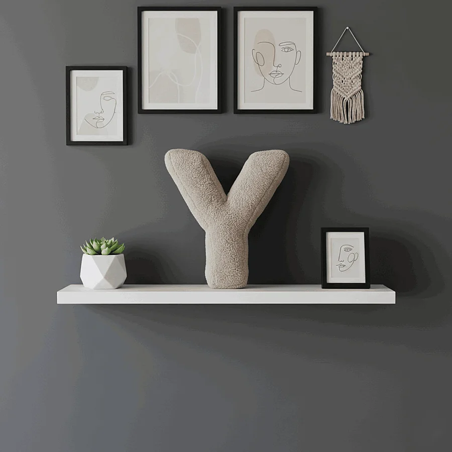 Litera, Y Harfi, Yastık, Kırlent, Elyaf Dolgulu, Welsoft Kumaş, 40 Cm - 6