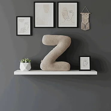 Litera, Z Harfi, Yastık, Kırlent, Elyaf Dolgulu, Welsoft Kumaş, 40 Cm - 6