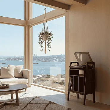 Lyric, Ahşap Kitaplık Ve Pikap Standı, Ceviz Renk - 3