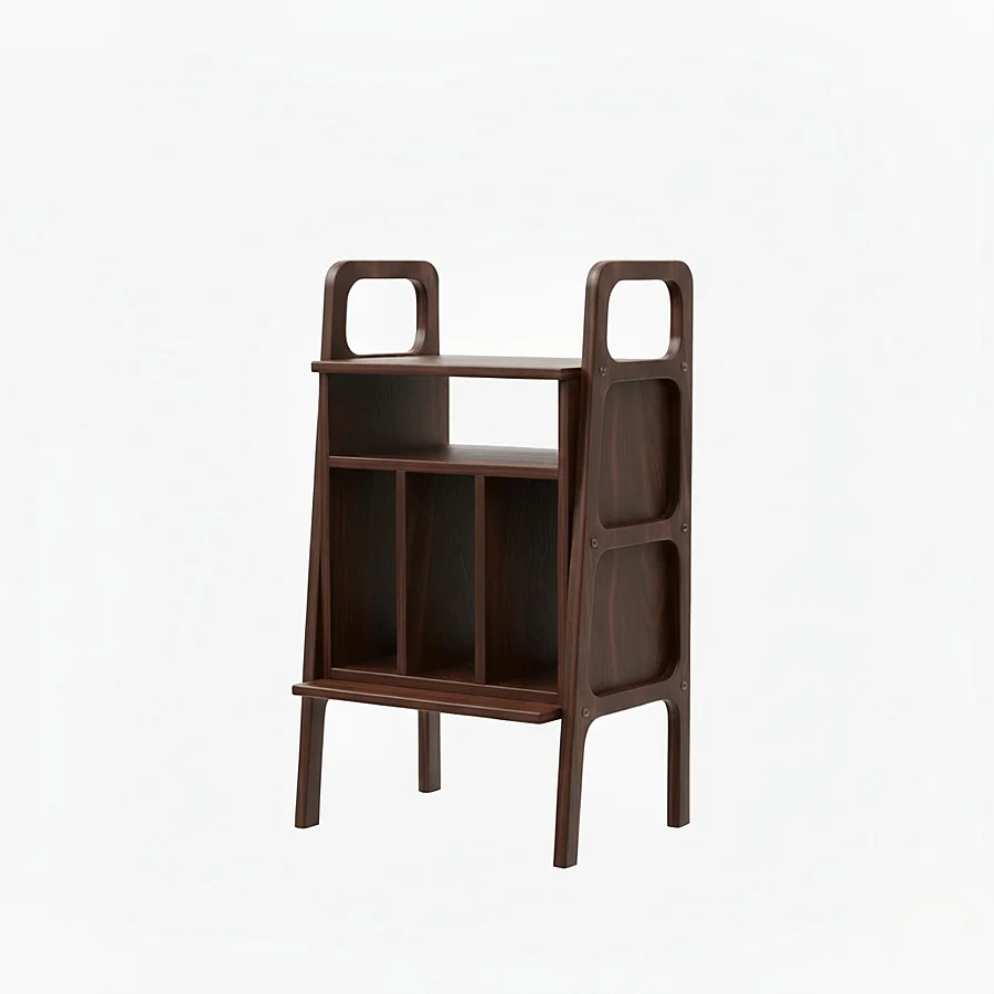 Lyric, Ahşap Kitaplık Ve Pikap Standı, Ceviz Renk - 5