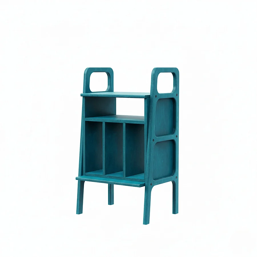 Lyric, Ahşap Kitaplık Ve Pikap Standı, Mavi Renk - 5