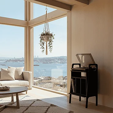 Lyric, Ahşap Kitaplık Ve Pikap Standı, Siyah Renk - 3