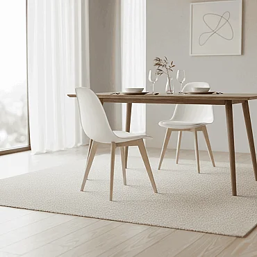 Monza Ağaç Ayaklı, Minderli, 2 ADET Beyaz Sandalye SND3015-2BYZ - 3