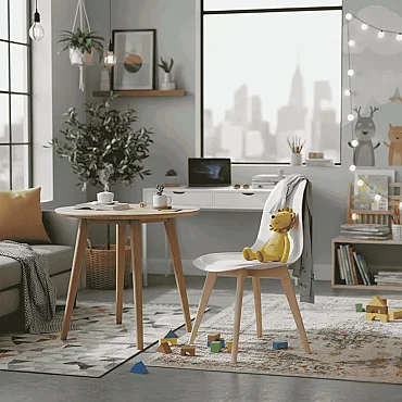 Monza Ağaç Ayaklı, Minderli, 4 ADET Beyaz Sandalye SND3016-4BYZ - 6