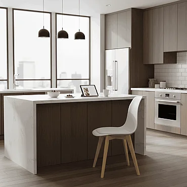 Monza Ağaç Ayaklı, Minderli, Beyaz Sandalye SND3014-1BYZ - 3