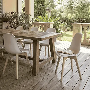 Monza Ağaç Ayaklı, Minderli, Beyaz Sandalye SND3014-1BYZ - 4
