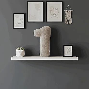 Morbido 1 Rakamı, Yastık, Kırlent, Elyaf Dolgulu, Welsoft , 40 Cm - 6