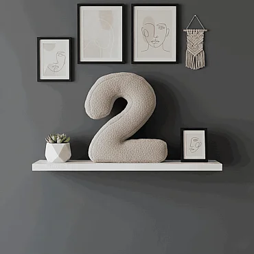 Morbido 2 Rakamı, Yastık, Kırlent, Elyaf Dolgulu, Welsoft , 40 Cm - 6