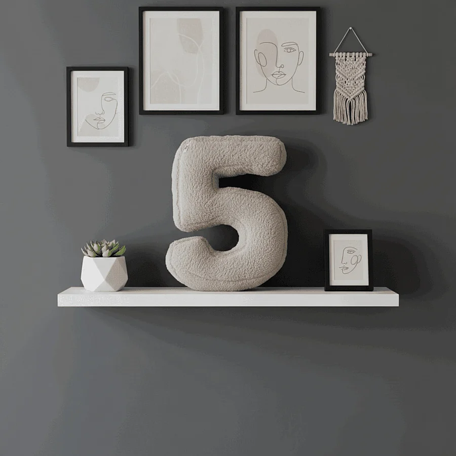 Morbido 5 Rakamı, Yastık, Kırlent, Elyaf Dolgulu, Welsoft , 40 Cm - 6