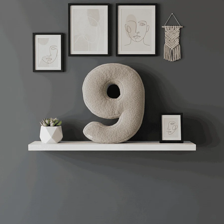 Morbido 9 Rakamı, Yastık, Kırlent, Elyaf Dolgulu, Welsoft , 40 Cm - 6