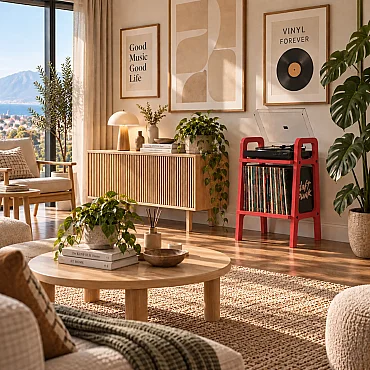 Nola Ahşap Pikap Dolabı, Kitaplık, Çok Amaçlı Raf Sistemi, Kırmızı Renk - 5