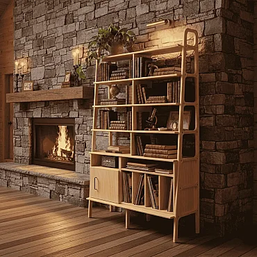 Pietra, Ahşap Kitaplık ve Raf Ünitesi, Natural Renk - 3