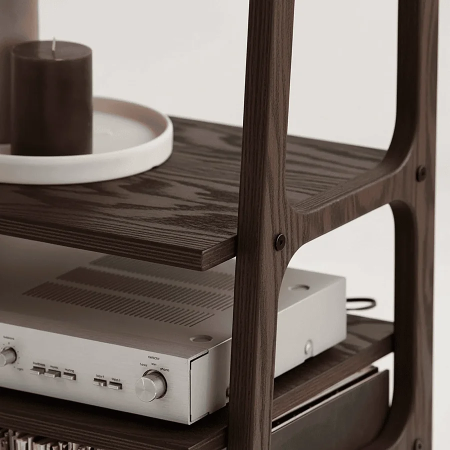Vinilo, Ahşap, Kitaplık Ve Pikap Standı, Ceviz Renk - 5