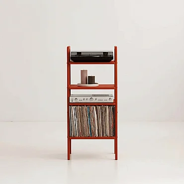 Vinilo, Ahşap, Kitaplık Ve Pikap Standı, Kırmızı Renk - 2