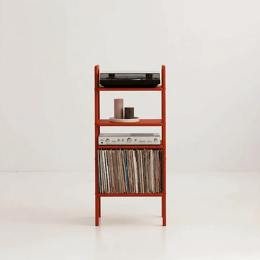 Vinilo, Ahşap, Kitaplık Ve Pikap Standı, Kırmızı Renk - 2