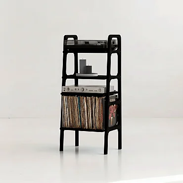 Vinilo, Ahşap, Kitaplık Ve Pikap Standı, Siyah Renk - 1