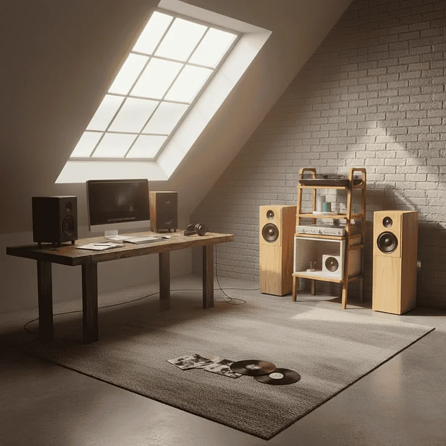Vinilo, Ahşap, Kitaplık Ve Pikap Standı, Tik Renk - 4